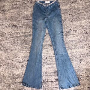 Fashion Nova Light Denim Flare Jeans